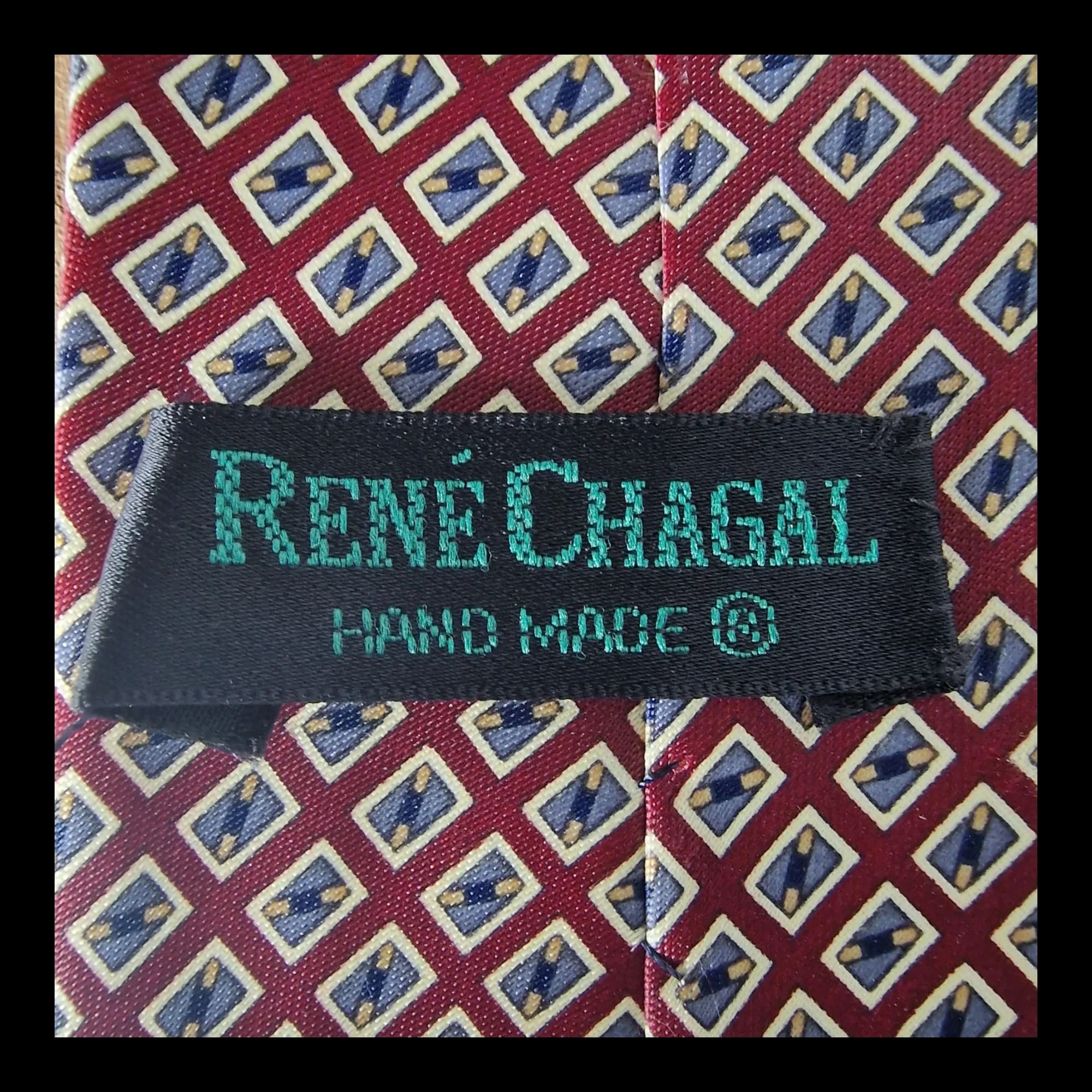 Rene Chagal Vintage Hand Made Multicoloured 100% Silk Tie